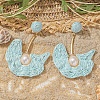 Alloy Raffia Fan Dangle Stud Earrings FS-WGB8543-04-1