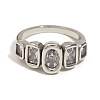 316L Surgical Stainless Steel with Clear Cubic Zirconia Finger Rings WGB9731-05-1