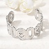 Hammered 304 Stainless Steel Cuff Bangles for Women BJEW-T030-02P-1