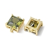 Brass Pave Cubic Zirconia Connector Charms KK-F892-53G-06-2