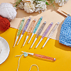 8Pcs 8 Colors Plastic Crochet Hooks AJEW-UN0002-35-2