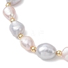 Natural Cultured Freshwater Pearl Beads Stretch Bracelets for Women BJEW-JB13210-01-3