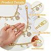 3Pcs Alloy Key Bowknot & Brass Micro Pave Cubic Zirconia Heart Pendant 304 Stainless Steel Bag Decorative Chains HJEW-HS00106-4