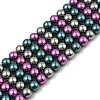 Baking Painted Pearlized Glass Pearl Round Bead Strands PEAR-H019-02C-10-1