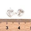 Brass Micro Pave Clear Cubic Zirconia Pendants KK-U024-07S-3