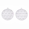 Tarnish Resistant 201 Stainless Steel Filigree Pendants STAS-R102-09P-1