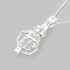 925 Sterling Silver Cage Pendant Necklaces NJEW-S415-04-1
