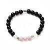 Natural Lava Rock Oil Diffuser Yoga Menditation Beads Stretch Bracelet for Men Women Girls Jewelry BJEW-JB06721-4