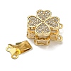 Brass Micro Pave Cubic Zirconia Box Clasps KK-U037-23G-03-2