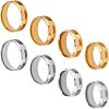 Unicraftale 8Pcs 8 Style 201 Stainless Steel Grooved Finger Ring Settings MAK-UN0001-37-1