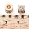 Brass Micro Pave Clear Cubic Zirconia Beads KK-U028-20G-3