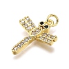 Rack Plating Brass Micro Pave Cubic Zirconia Pendants KK-K401-81G-2