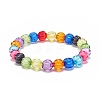 5Pcs 5 Style Pumpkin & Round & Polygon & Heart & Star Acrylic Beaded Stretch Bracelets Set BJEW-JB08927-3