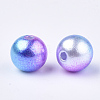 Rainbow ABS Plastic Imitation Pearl Beads X1-OACR-Q174-8mm-06-2