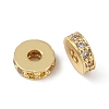 Flat Round Brass Micro Pave Clear Cubic Zirconia Beads KK-R224-13G-03-2