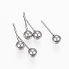 Tarnish Resistant 201 Stainless Steel Ball Stud Earrings STAS-H413-02P-B-1