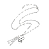 Alloy Crown with Heart Carved Word Knitting Queen Pendants Necklace NJEW-JN04696-1