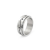 Wave Pattern 304 Stainless Steel Rotating Finger Rings Rotating Cuff Rings WG71EDB-06-1