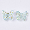 Transparent Spray Painted Glass Charms GLAA-N035-08A-B06-2