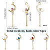 24Pcs 4 Colors Alloy Rhinestone Big Pendants FIND-SC0024-08-2