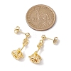 Flower Brass Dangle Earrings EJEW-TA00495-3