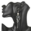 Halloween Alloy & Synthetic Turquoise & Lampwork Dangle Earrings EJEW-TA00820-2