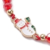 3Pcs 3 Styles Christmas Glass Braided Bead Bracelet Sets BJEW-JB10892-4