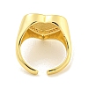 Brass Micro Pave Clear Cubic Zirconia Open Cuff Ring for Women RJEW-M173-02C-G-3