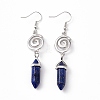 Gemstone Bullet with Vortex Dangle Earrings EJEW-I276-02P-2