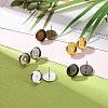 100Pcs 5 Colors Brass Ear Stud Settings KK-LS0001-17-6