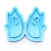 Teardrop with Lady Silicone Statue Pendant Molds DIY-WH0175-51-1