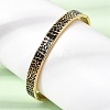 304 Stainless Steel Black Enamel Animal Skin Print Hinged Cuff Bangles for Women SA-CBAC920-02G-3