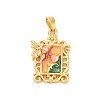 Brass Enamel Pendants KK-S502-10G-1