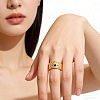 304 Stainless Steel Rhinestone Cuff Open Rings for Women CV9797-1-2