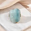Natural Flower Amazonite & Alloy Finger Rings for Women RJEW-G375-01G-06-2