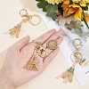  3Pcs 3 Colors Zinc Alloy Rhinestone Keychain KEYC-NB0001-38-4