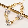 304 Stainless Steel Oval Link Chain Bracelets for Women BJEW-A169-05GP-2