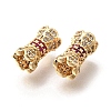 Brass Micro Pave Cubic Zirconia Beads KK-M318-22G-2