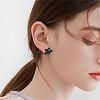 925 Sterling Silver Cute Cat Stud Earrings Half Huggie Hoop Earrings Zircon Stud Earrings Lovely Animal Ear Jewelry Gift for Women JE1069B-6