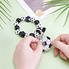 1Pc Printed Acrylic & Faux Suede Tassel Pendant & Wood Bead Keychains HJEW-SP0001-86E-3