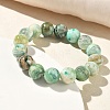 Natural Green Line Jasper Round Beaded Stretch Bracelets for Women BJEW-F535-02D-3
