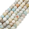 Natural Frosted Flower Amazonite Beads Strands GG-CBA6382-A04-8mm-02-2