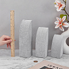 3Pcs 3 Sizes Vertical MDF Wood Covered with Velvet Necklace Display Stands NDIS-WH0023-001B-3