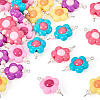 30Pcs 5 Colors Acrylic Beaded Connector Charms PALLOY-TAC0195-3