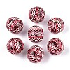 Bohemian Style Printed Schima Wood Beads WOOD-T032-31M-2