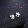 Exquisite 925 Sterling Silver Cubic Zirconia Stud Earrings EJEW-BB20071-3
