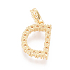 Golden Plated Brass Micro Pave Clear Cubic Zirconia Pendants ZIRC-L093-01D-2