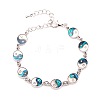 Yin-yang Natural Abalone Shell/Paua Shell Link Bracelets for Women FS5984-18-1