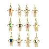 Brass Micro Pave Cubic Zirconia Pendants KK-D339-01G-02-1