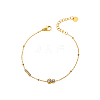 304 Stainless Steel Pave Clear Cubic Zirconia Link Bracelets STAS-OY012-33G-1
